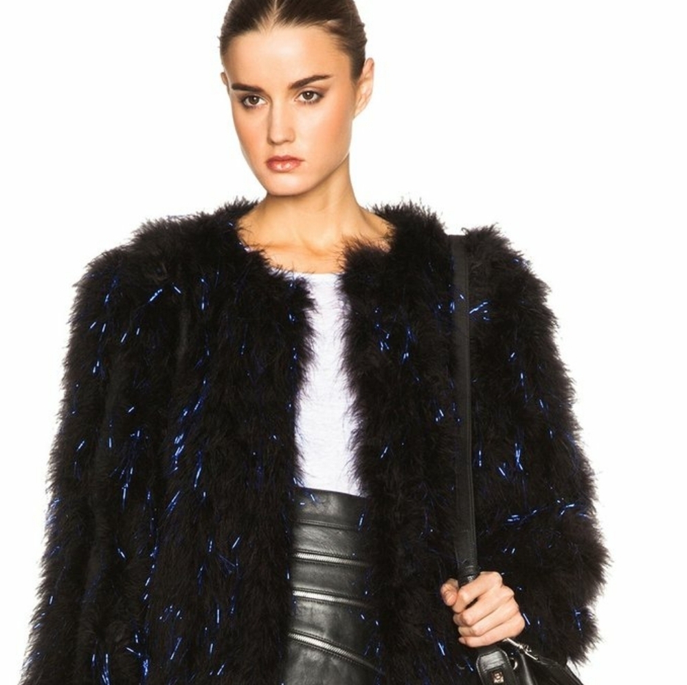 Cassin Neiman Marcus Feather Jacket One Size Fits All